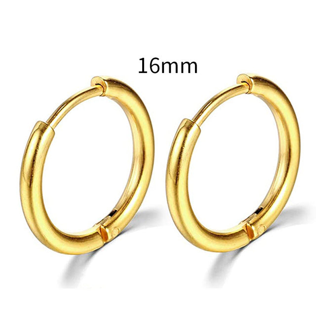 2022 New Simple Stainless Steel Gold Small Hoop Earrings for Women Men Cartilage Ear Piercing Jewelry Pendientes Hombre Mujer